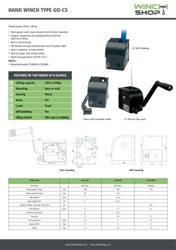 Hand wincH type go-cs