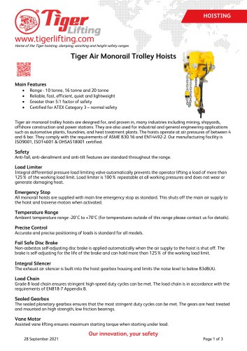 Tiger Air Monorail Trolley Hoists