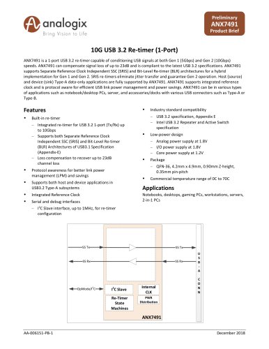 10G USB 3.2 Re-timer (1-Port)