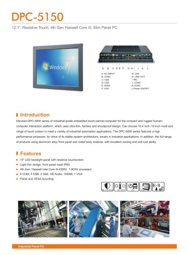 Darveen 15inch Resistive Touch Panel PC with I5 4200U/DPC-5150