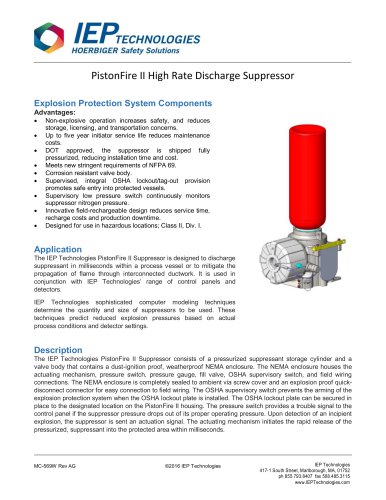 PistonFire II High Rate Discharge Suppressor