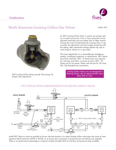 Limiting Orifi ce Gas Valves