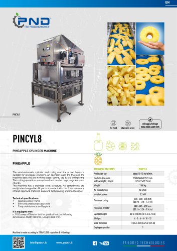 Pincyl8 - Technical Data Sheet