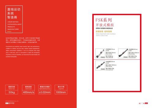 Linear guide ball screw FSK series