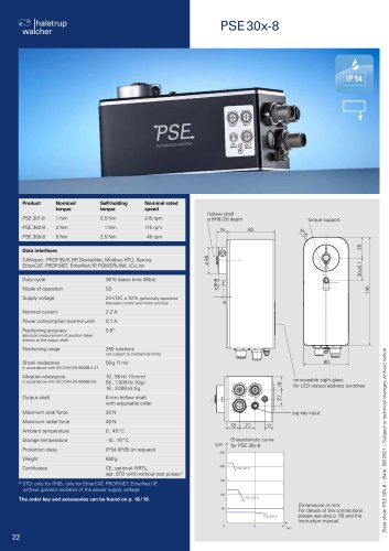 Data sheet positioning system PSE 30x-8