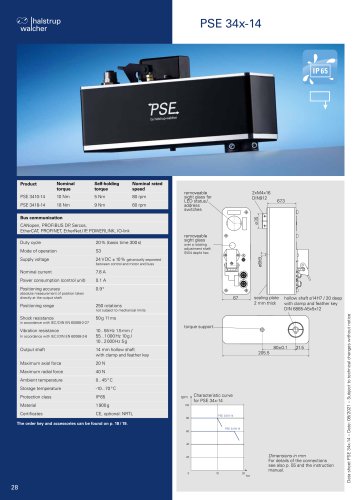 Data sheet positioning system PSE 34x-14