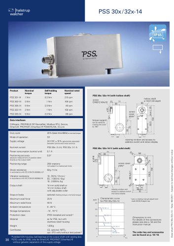 Data sheet positioning system PSS 30x/32x-14