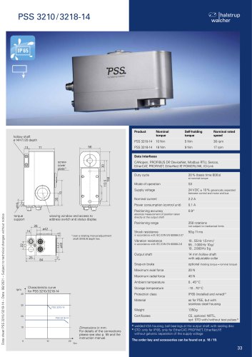 Data sheet positioning system PSS 3210/3218-14