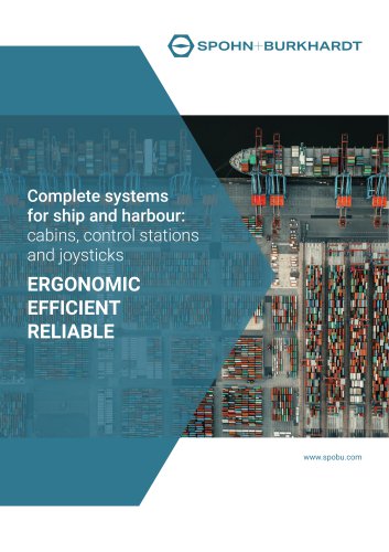 Complete systems for ship and harbour: Kabinen, Steuerst&auml;nde und Joysticks cabins, control 