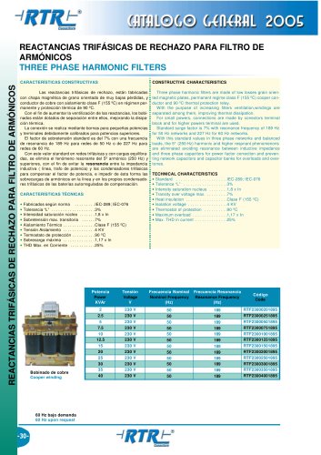 Three Phase  Harmonic Filters