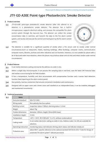 JTY-GD-A30E Point-type Photoelectric Smoke Detector