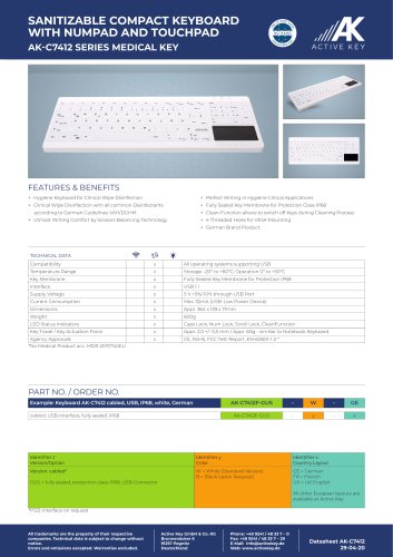 AK-C7412 SERIES MEDICAL KEY