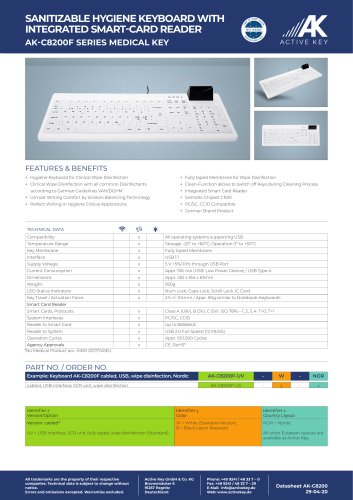 AK-C8200F SERIES MEDICAL KEY