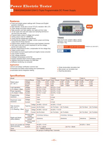 Tonghui Triple Programmable DC power Supply TH6400