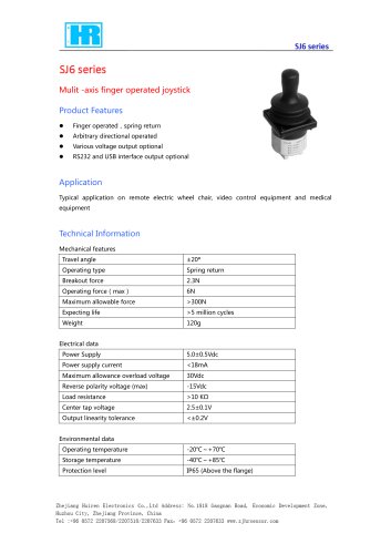 HALL EFFECT JOYSTICK / MULTI-AXIS / USB-SJ6