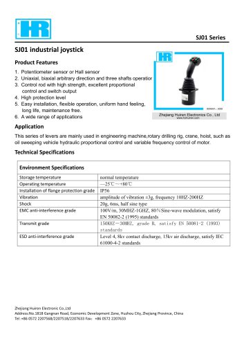 SJ100-MULTI-AXIS JOYSTICK / SINGLE-AXIS / 2-AXIS / HALL EFFECT