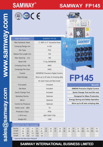 SAMWAY FP145  Hydraulic Hose  Crimping Machine