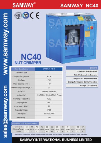 SAMWAY NC40  Hydraulic Hose Crimping Machine