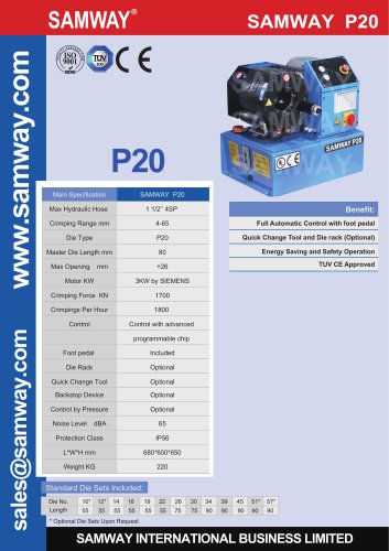 SAMWAY P20 Hydraulic Hose Crimping Machine