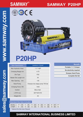 SAMWAY P20HP  Hydraulic Hose Crimping Machine