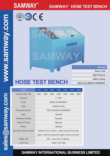 SAMWAY T200  Hydraulic Hose Testing Bench