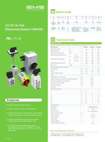 DC SWITCH DCVS 16-32A