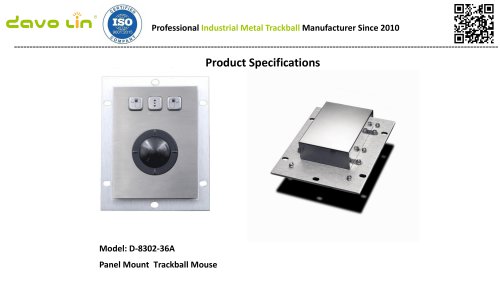 D-8302-36A Panel Mount Trackball data sheet