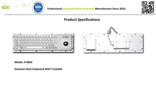 D-8602 Metal Keyboard Data sheet