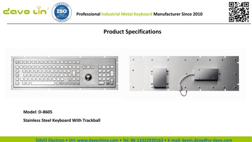 D-8605 Metal Keyboard Data sheet