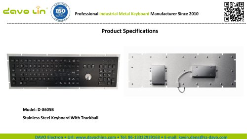 D-8605B Metal Keyboard Data sheet