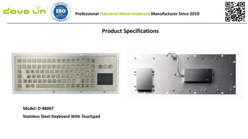 D-8606T Metal Keyboard Data sheet