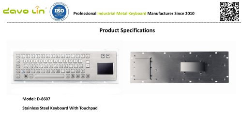 D-8607 Metal Keyboard Data sheet