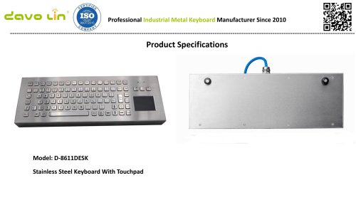 D-8611 Desk Metal Keyboard Data sheet