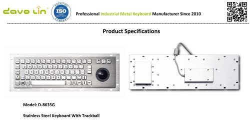 D-8635G Metal Keyboard Data sheet