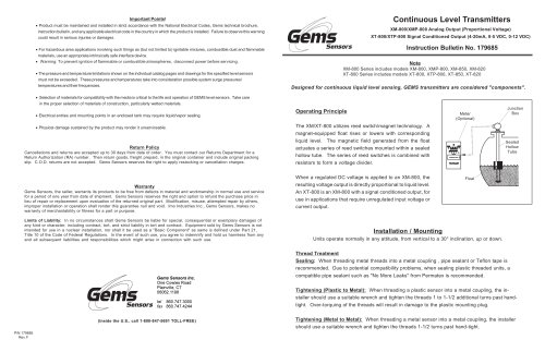 Continuous Level Transmitters