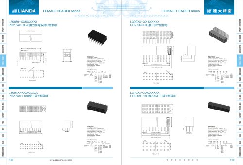 FEMALE HEADER series L308XX-PH2.54*5.9 90