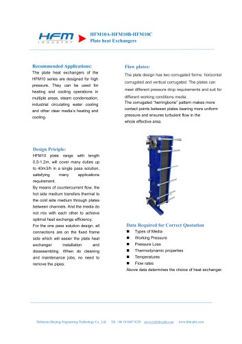 HFM10 Plate heat Exchanger