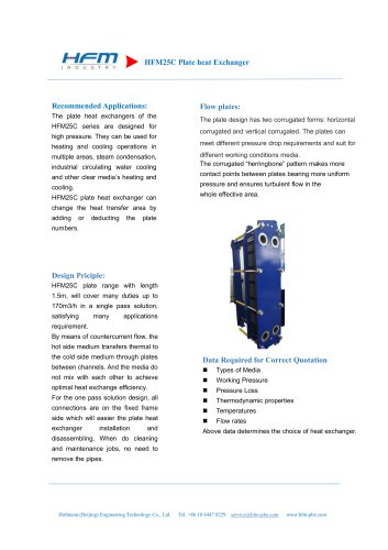 HFM25C Plate heat Exchanger