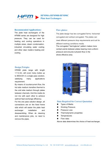 HFM90 Plate heat Exchanger