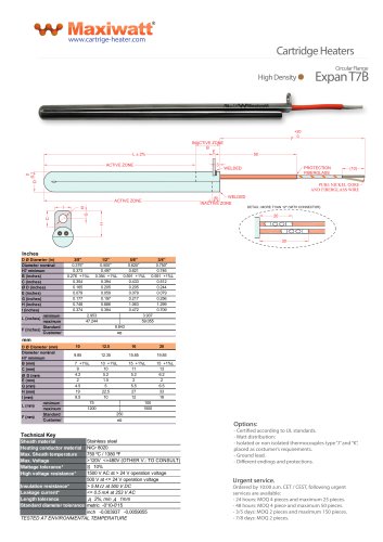 T7B - Cartridge Heater Circular Flange Expan T7B