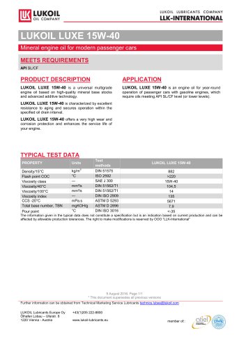 LUKOIL LUXE 15W-40