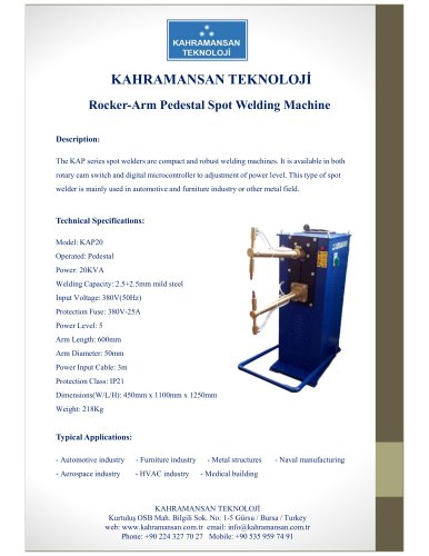 20KVA Spot Welding Machine Catalog