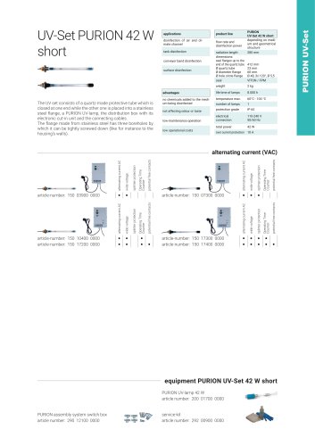configuration options PURION UV-Set 42 W