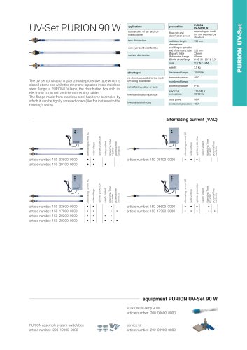 configuration options PURION UV-Set 90 W