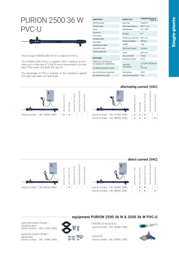 configuration options UV plant PURION 2500 36 W PVC-U