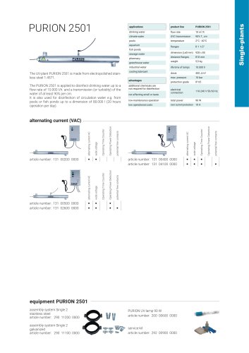 configuration options UV plant PURION 2501