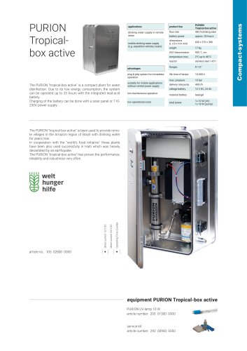 configuration options UV plant PURION Tropical box active