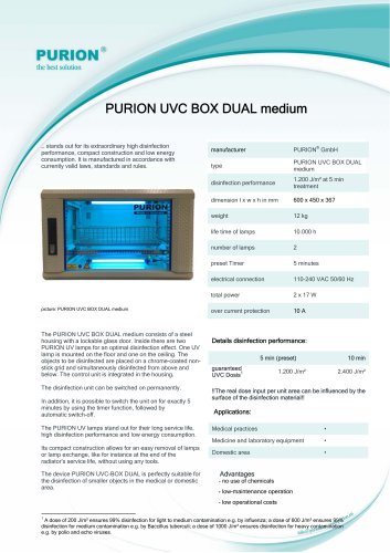 Datasheet PURION UVC BOX DUAL medium