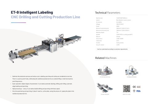 ET-9 Intelligent Labeling CNC Drilling and Cutting Production Line