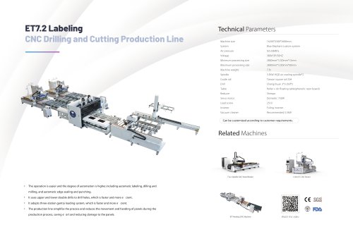 ET7.2 Labeling CNC Drilling and Cutting Production Line